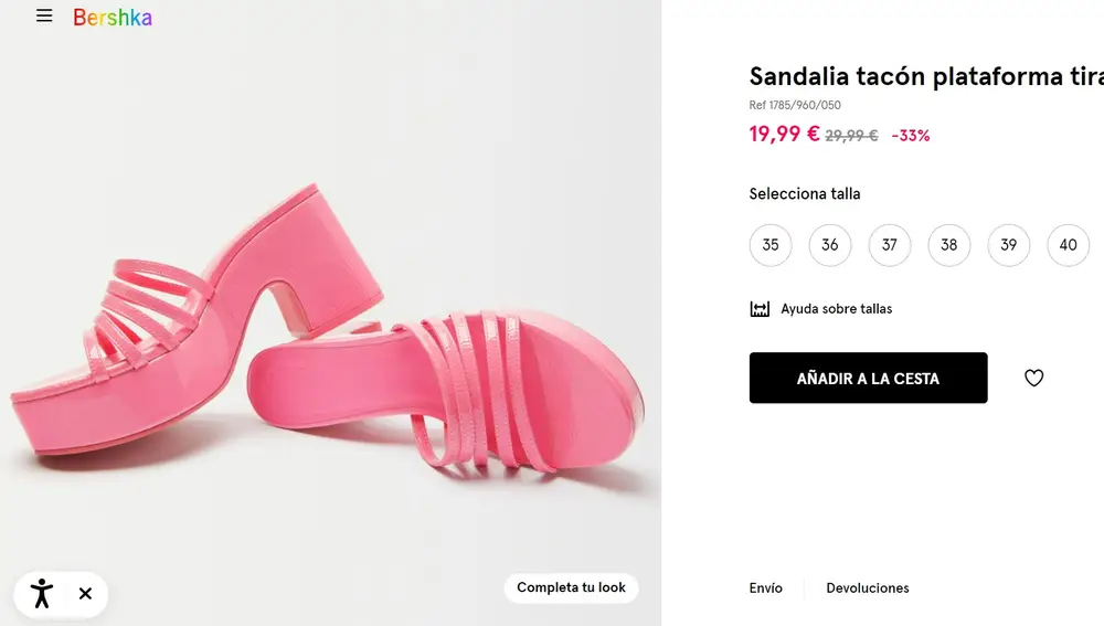 Sandalias plataforma color rosa