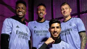 La segunda equipación del Real Madrid para la temporada 2022-23