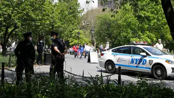Imagen de archivo de un coche de Policía en Estados Unidos Imagen de archivo de un coche de Policía en Estados Unidos