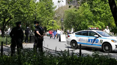 Imagen de archivo de un coche de Policía en Estados Unidos Imagen de archivo de un coche de Policía en Estados Unidos