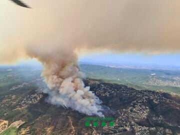 Imagen del incendio forestal en Castell d'Aro
