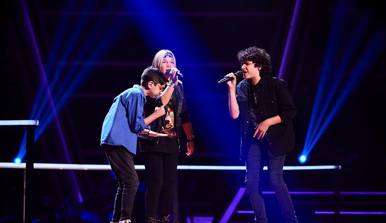 Fran, Rodrigo y Alberto incendian el escenario con ‘Follow you’ en ‘La Voz Kids’