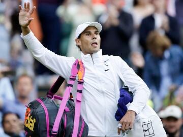 Rafa Nadal, en la pista central de Wimbledon