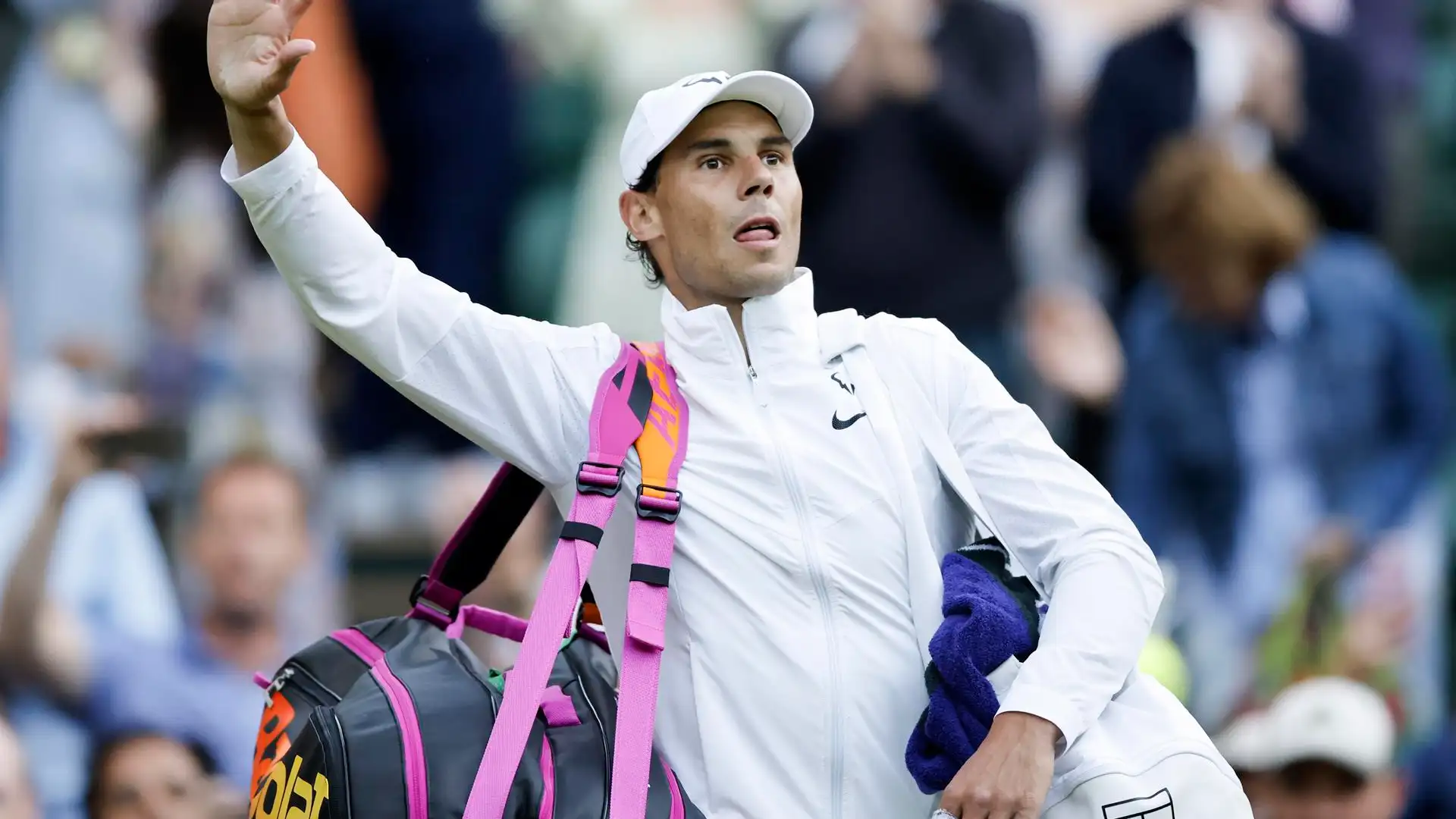 Rafa Nadal, en la pista central de Wimbledon