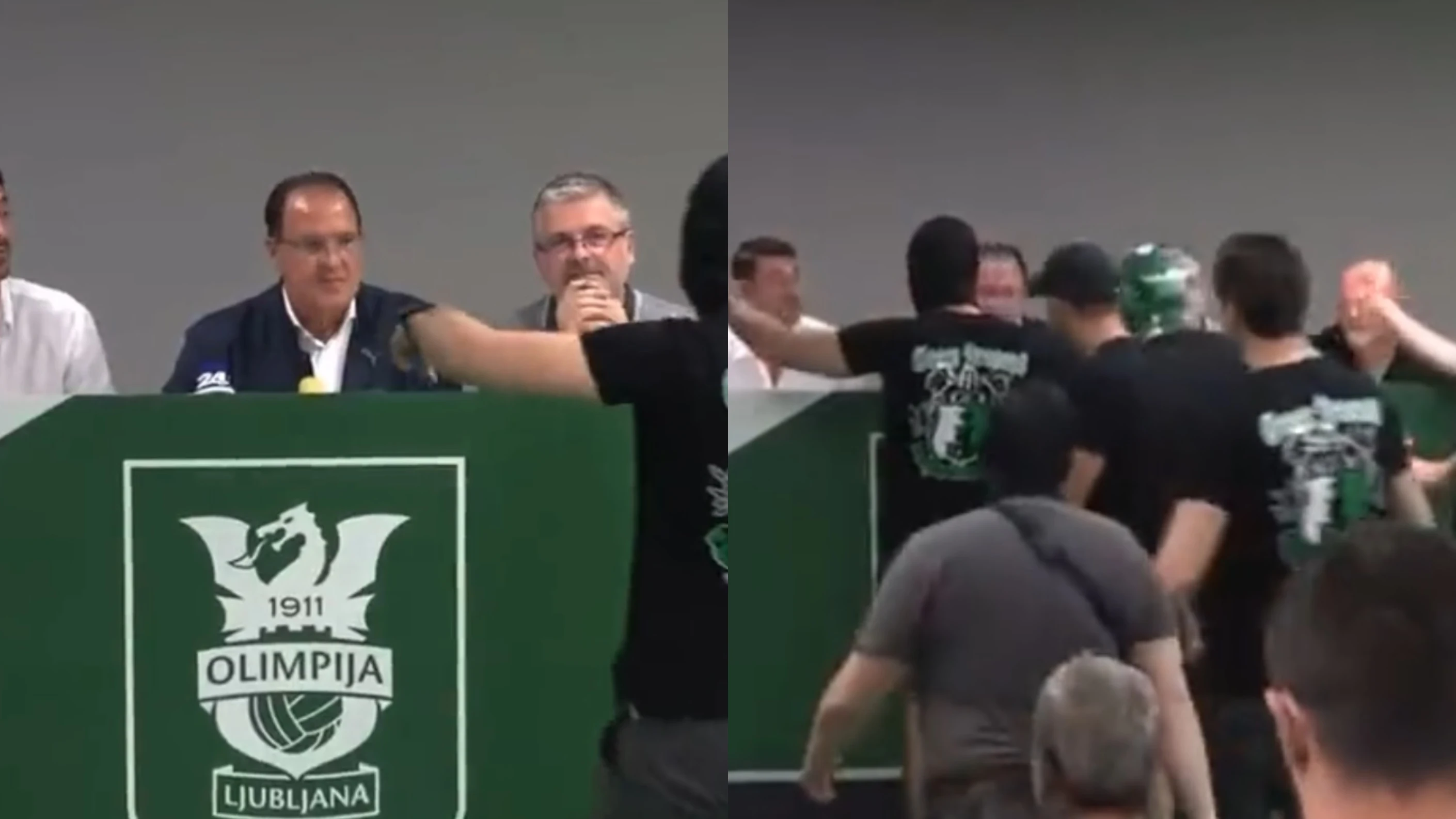 Momento en los ultras del Olimpia de Ljubljana echan a Albert Riera Momento en los ultras del Olimpia de Ljubljana echan a Albert Riera