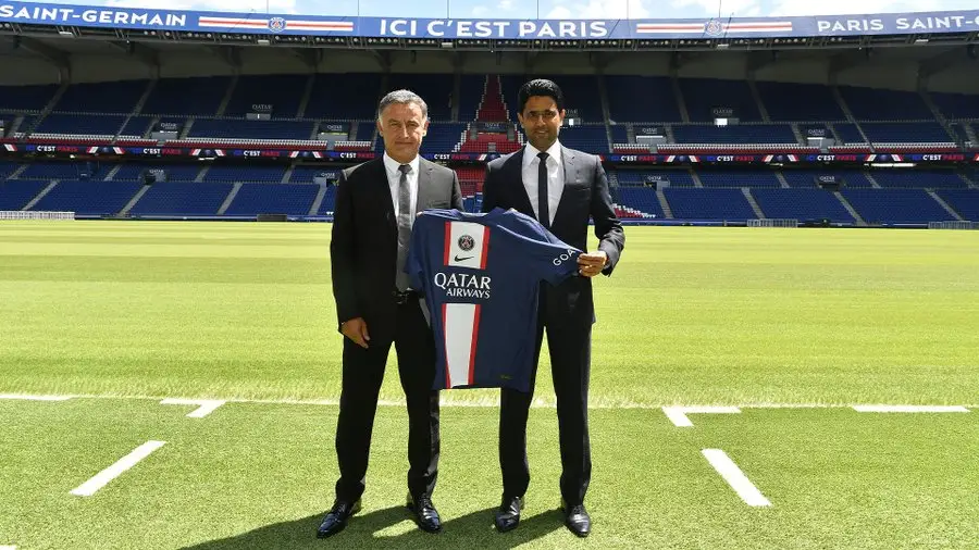 Christophe Galtier, junto a Nasser Al-Khelaifi