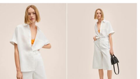 Camisa y bermudas de color blanco
