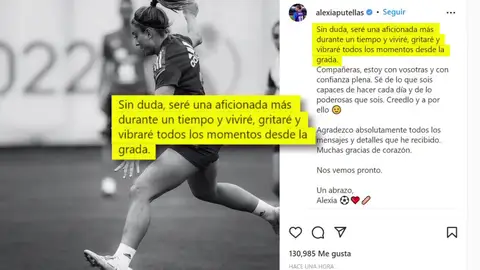El mensaje de Alexia Putellas a sus compañeras antes de la Euro: "Estoy con vosotras" El mensaje de Alexia Putellas a sus compañeras antes de la Euro: "Estoy con vosotras"