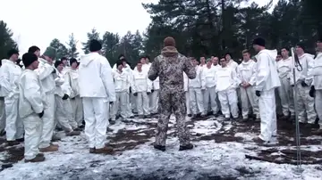 Soldados letones durante un entrenamiento