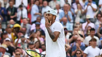 Nick Kyrgios, tras ganar a Cristian Garin en los cuartos de Wimbledon Nick Kyrgios, tras ganar a Cristian Garin en los cuartos de Wimbledon