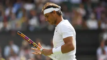 Rafa Nadal, en la pista central de Wimbledon