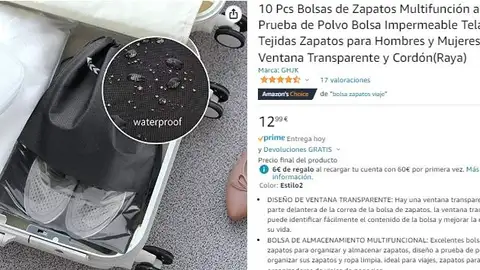 Bolsas impermeables para guardar zapatos en la maleta. Bolsas impermeables para guardar zapatos en la maleta.