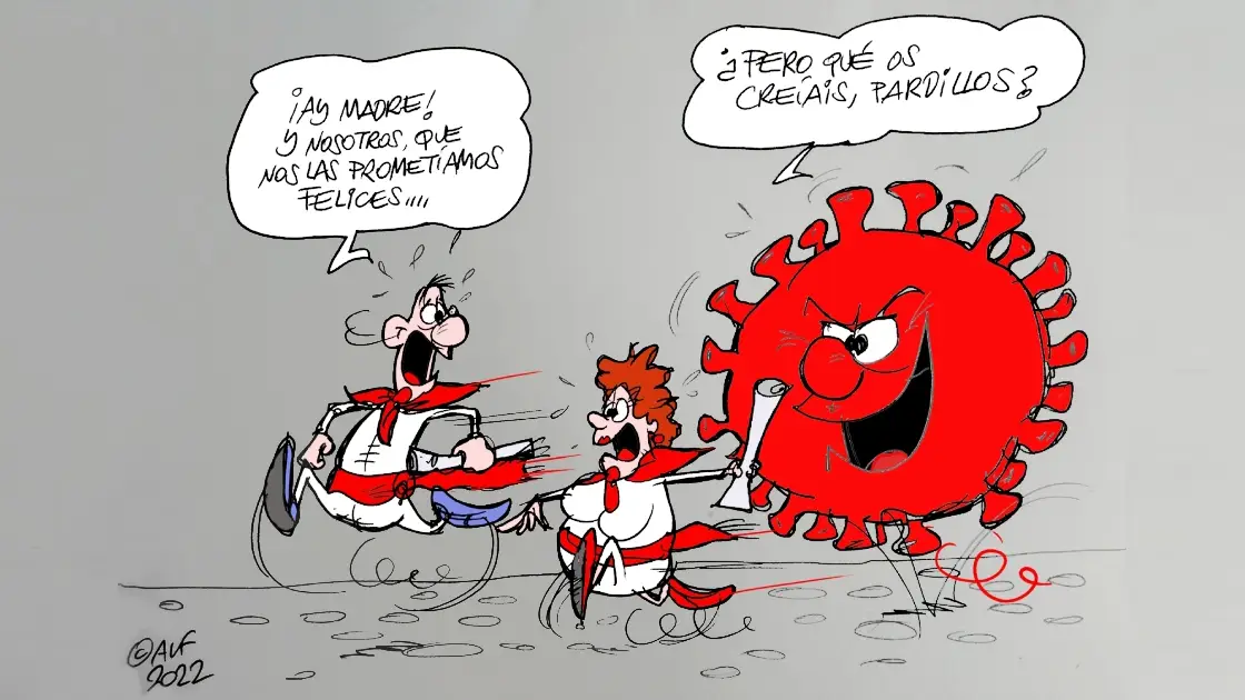 El COVID-19 en San Fermín 2022, la viñeta gráfica de Alfredo Boto-Hervás El COVID-19 en San Fermín 2022, la viñeta gráfica de Alfredo Boto-Hervás