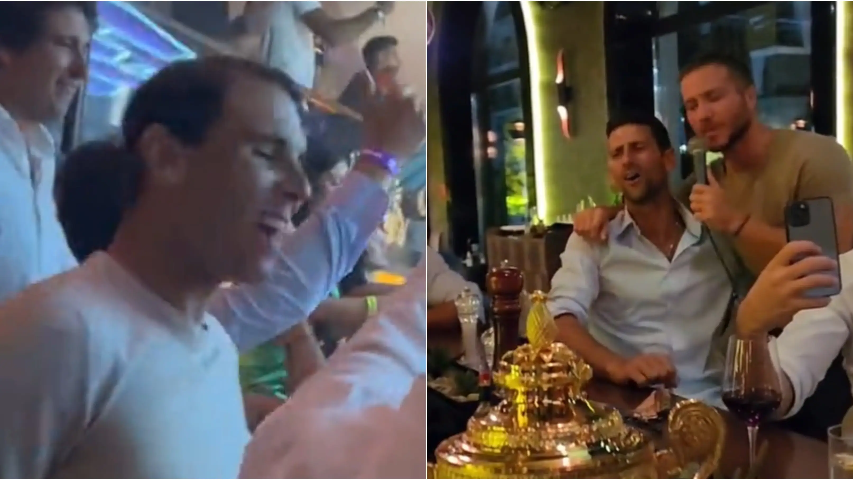 Así disfrutan Djokovic y Nadal de sus vacaciones: el serbio cantando 'Sting' y Rafa dándolo todo con Maluma Así disfrutan Djokovic y Nadal de sus vacaciones: el serbio cantando 'Sting' y Rafa dándolo todo con Maluma
