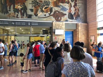 Caos en la estación de tren