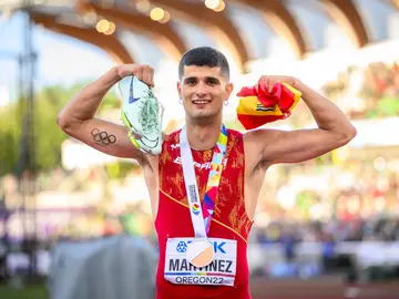 Asier Martínez, tras lograr la medalla de bronce Asier Martínez, tras lograr la medalla de bronce