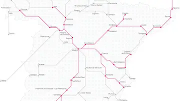 Mapa de trayectos de AVE y Larga Distancia Mapa de trayectos de AVE y Larga Distancia