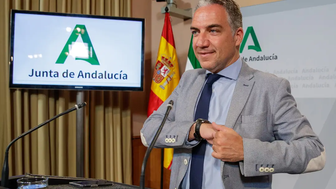 El consejero andaluz de la Presidencia y de Salud en funciones y portavoz del Ejecutivo, Elías Bendodo El consejero andaluz de la Presidencia y de Salud en funciones y portavoz del Ejecutivo, Elías Bendodo