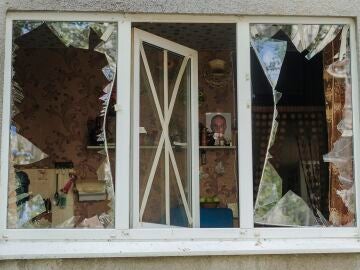 Una vivienda en Kramatorsk afectada por el bombardeo