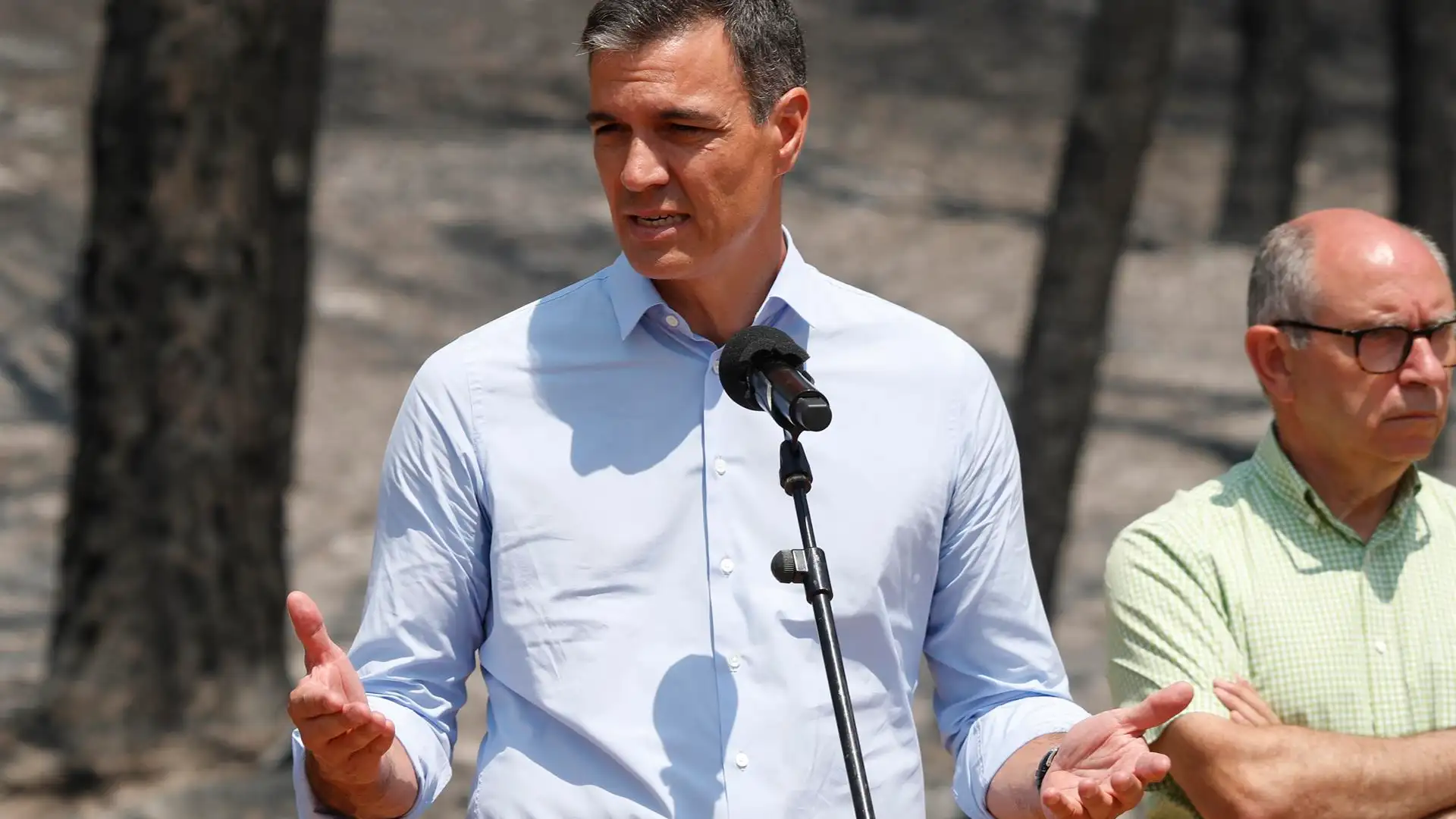 Pedro Sánchez en la localidad de Ateca (Zaragoza), afectada por los incendios Pedro Sánchez en la localidad de Ateca (Zaragoza), afectada por los incendios