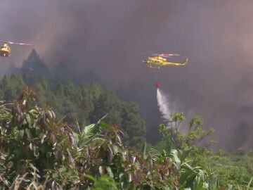 Efectivos contra incendios en Tenerife