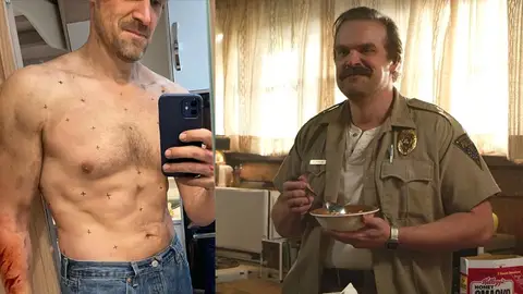 El impresionante cambio físico de David Harbour para 'Stranger Things' El impresionante cambio físico de David Harbour para 'Stranger Things'