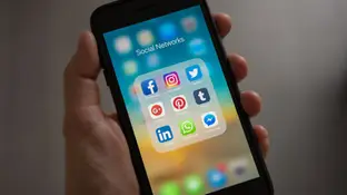 Carpeta con redes sociales de un smartphone Carpeta con redes sociales de un smartphone