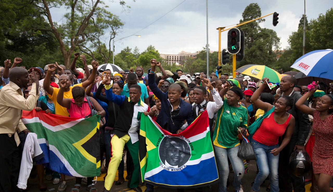 Manifestación en Sudáfrica
