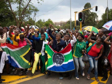 Manifestación en Sudáfrica