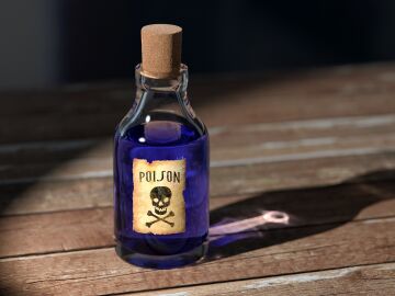 Imagen de un frasco que contiene una sustancia nociva