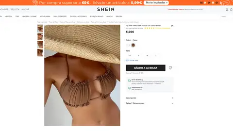 Top bandeau marrón fruncido Top bandeau marrón fruncido