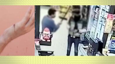 El propietario del supermercado que ataca a un hombre con una catana: 