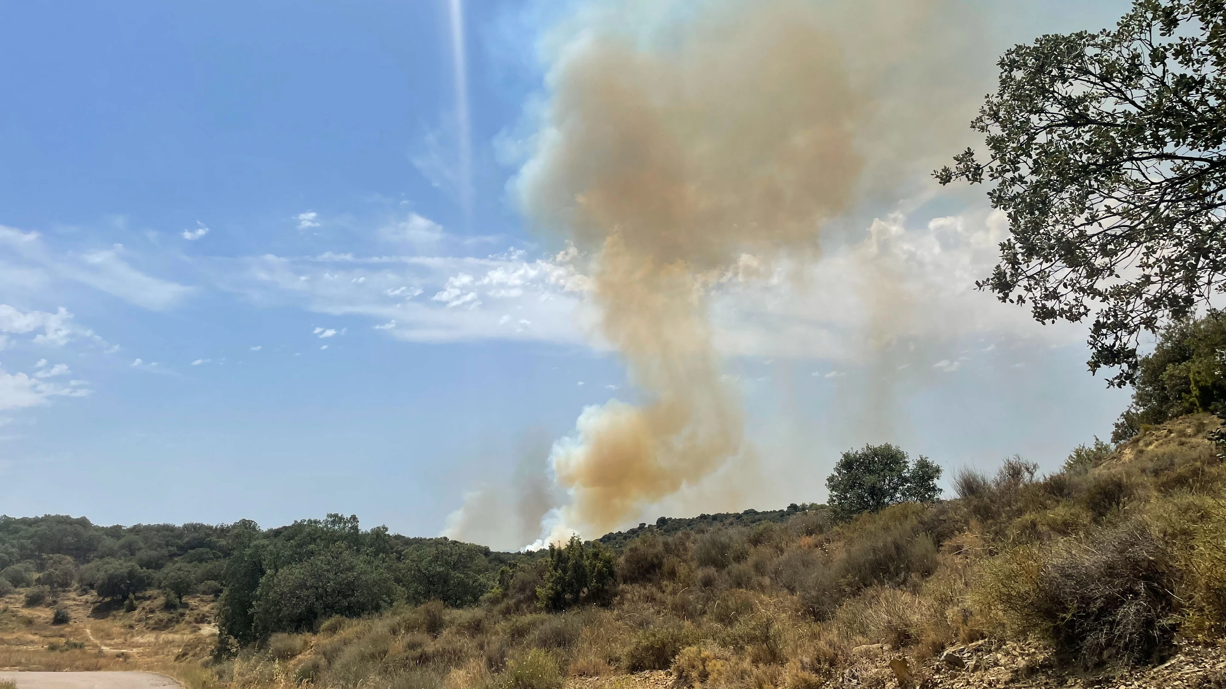 Imagen del incendio forestal declarado en Loporzano (Huesca) Imagen del incendio forestal declarado en Loporzano (Huesca)