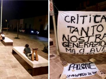 Varios niños protestan en Italia después de que no les dejen jugar con la pelota en la plaza de su pueblo