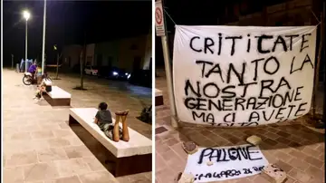 Varios niños protestan en Italia después de que no les dejen jugar con la pelota en la plaza de su pueblo