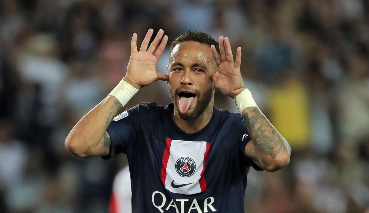 Neymar, tras marcar en el partido ante el Montpellier