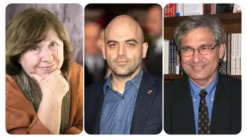 De izquierda a derecha, Svetlana Alexiévich, Roberto Saviano y Orhan Pamuk De izquierda a derecha, Svetlana Alexiévich, Roberto Saviano y Orhan Pamuk