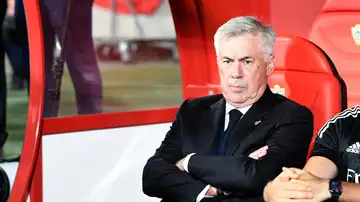 Carlo Ancelotti durante el partido del Real Madrid contra el Almería Carlo Ancelotti durante el partido del Real Madrid contra el Almería