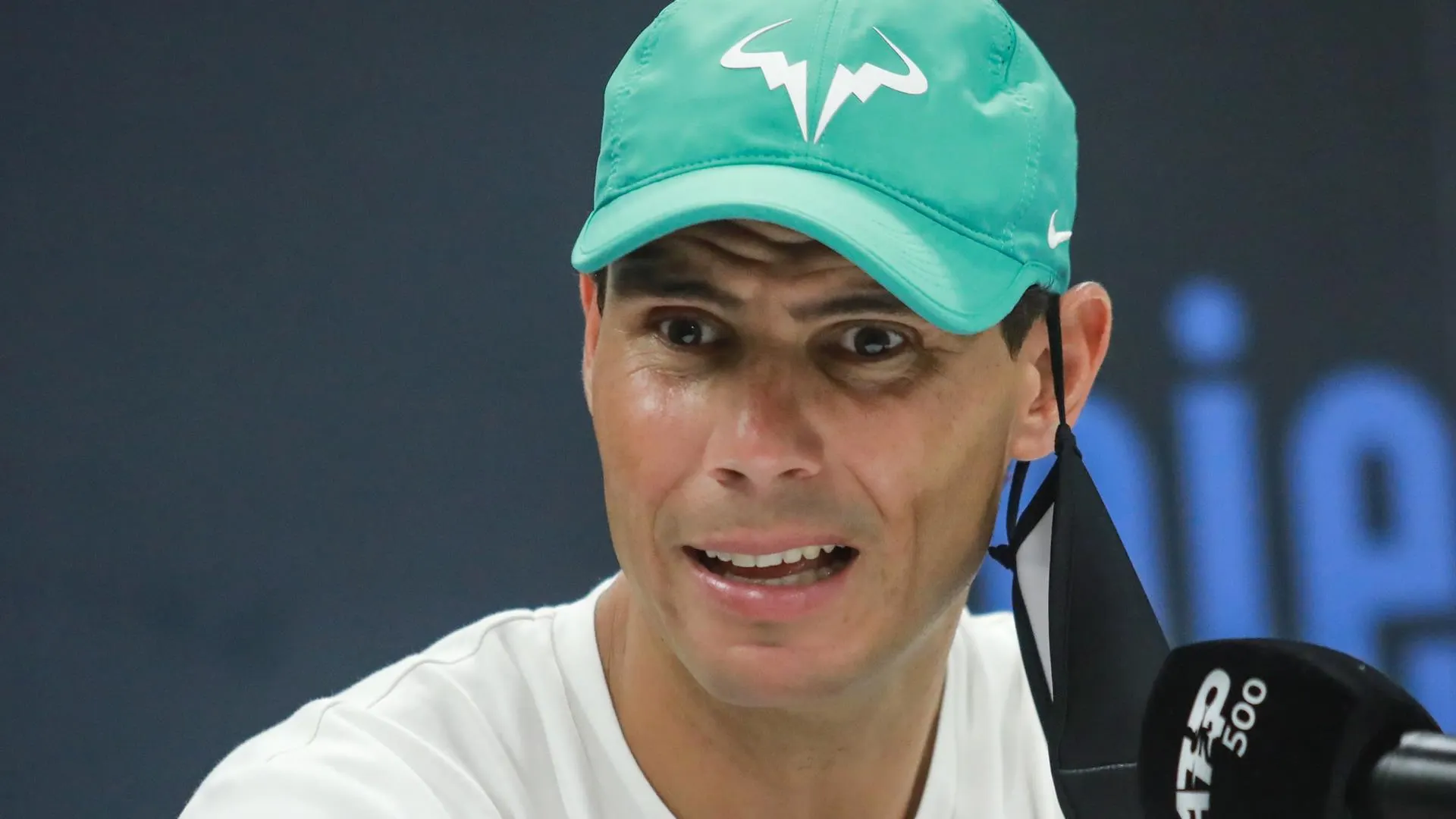 Rafa Nadal en una rueda de prensa