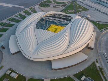 Vista aérea del estadio Al Janoub en Al Wakrah, sede del Mundia de Qatar