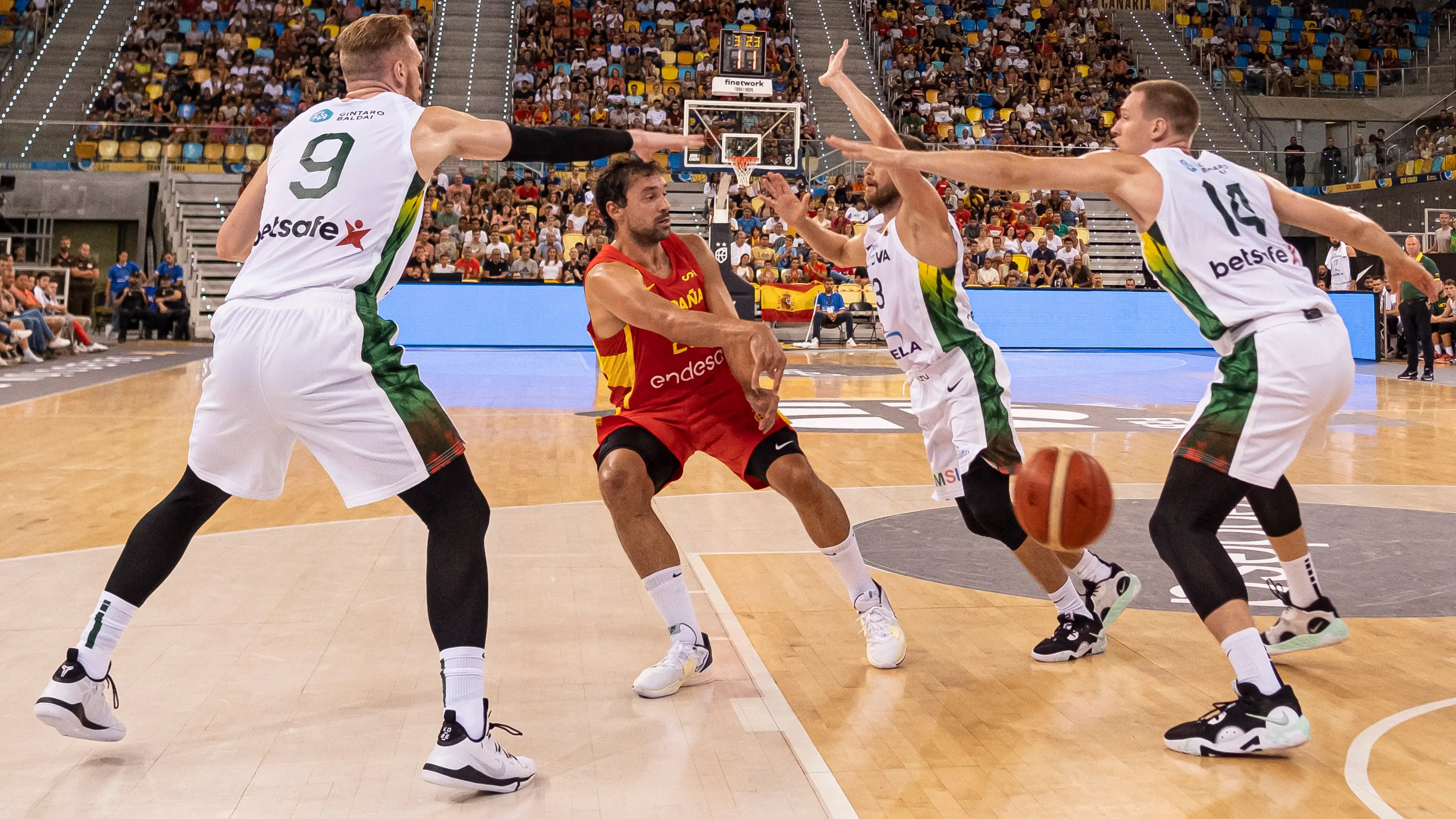 Sergio Llull, durante el España-Lituania de preparación para el Eurobasket 2022 Sergio Llull, durante el España-Lituania de preparación para el Eurobasket 2022