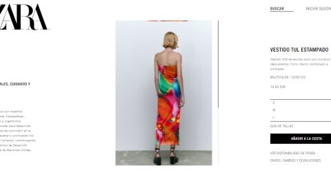 Vestido de tul estampado de Zara