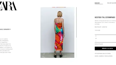 Vestido de tul estampado de Zara Vestido de tul estampado de Zara