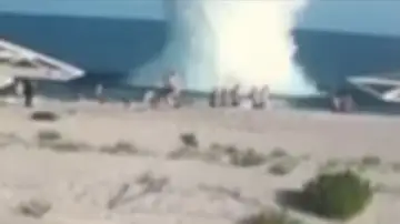 Momento en el que explota la mina Momento en el que explota la mina
