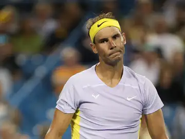 Rafa Nadal se lamenta tras un punto en el partido contra Coric Rafa Nadal se lamenta tras un punto en el partido contra Coric