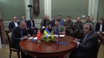 Reunión en Ucrania entre Zelenski, Erdogan y Guterres Reunión en Ucrania entre Zelenski, Erdogan y Guterres