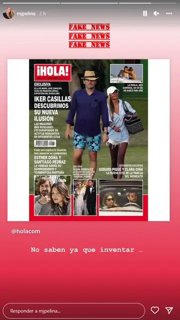 Historia de Instagram de María José Camacho Historia de Instagram de María José Camacho