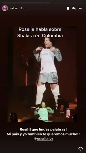 Historia de Instagram de Shakira Historia de Instagram de Shakira