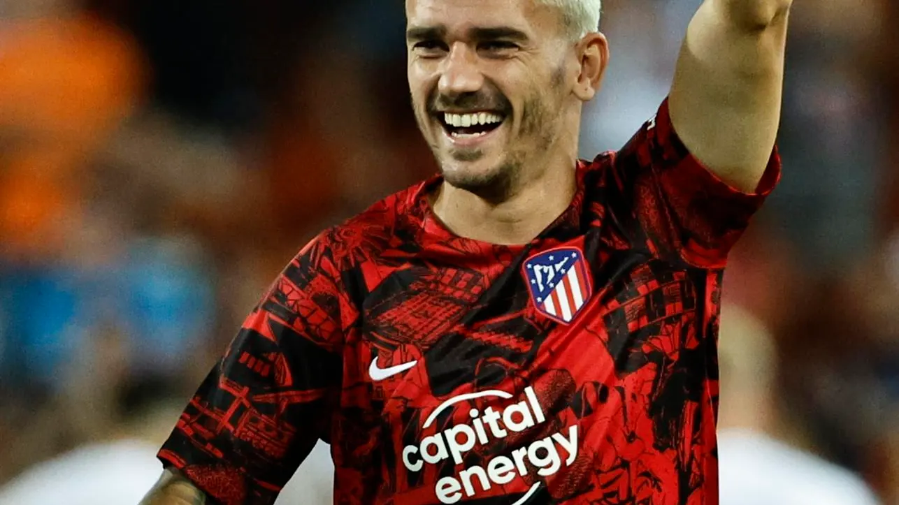 Griezmann, calentando con el Atlético Griezmann, calentando con el Atlético
