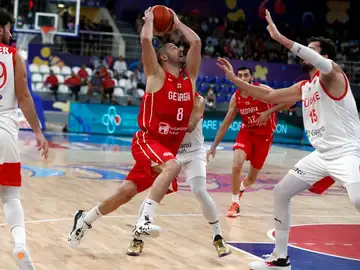 Turquía, en el partido contra Georgia en el Eurobasket Turquía, en el partido contra Georgia en el Eurobasket